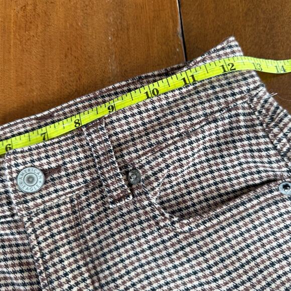 American Eagle Dark Academia High Waisted Houndstooth Mom Jeans Stretch Sz 0 - Picture 15 of 16
